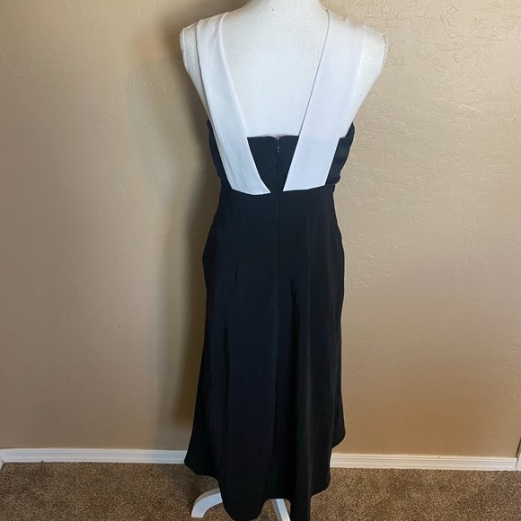 Topshop NWT Black White Color Block Halter Top Stretch Dress Cocktail - Picture 6 of 10